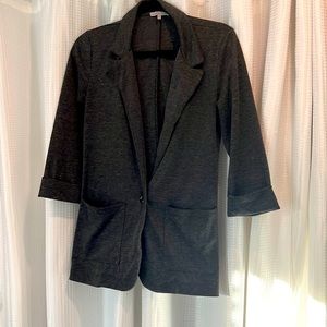 Grey cotton Blazer with single button